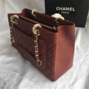 Chanel original caviar calfskin shopping tote Wine Red bag with gold hardware - 2