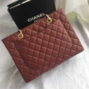 Chanel original caviar calfskin shopping tote Wine Red bag with gold hardware - 3