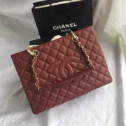 Chanel original caviar calfskin shopping tote Wine Red bag with gold hardware - 6