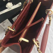 Chanel original caviar calfskin shopping tote Wine Red bag with gold hardware - 5