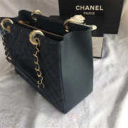 Chanel original caviar calfskin shopping tote Navy blue bag with gold hardware - 6