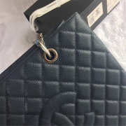 Chanel original caviar calfskin shopping tote Navy blue bag with silver hardware - 2