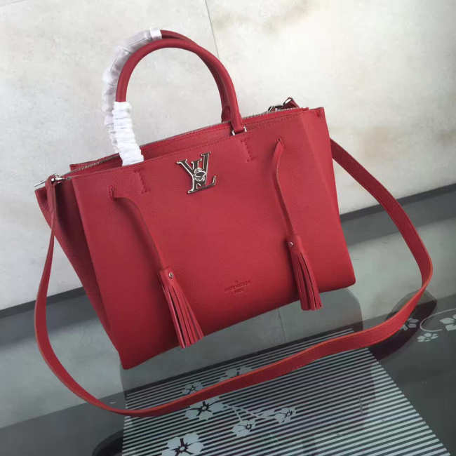 Louis Vuitton Lockmeto Calfskin Handbags Red M54570 - 1