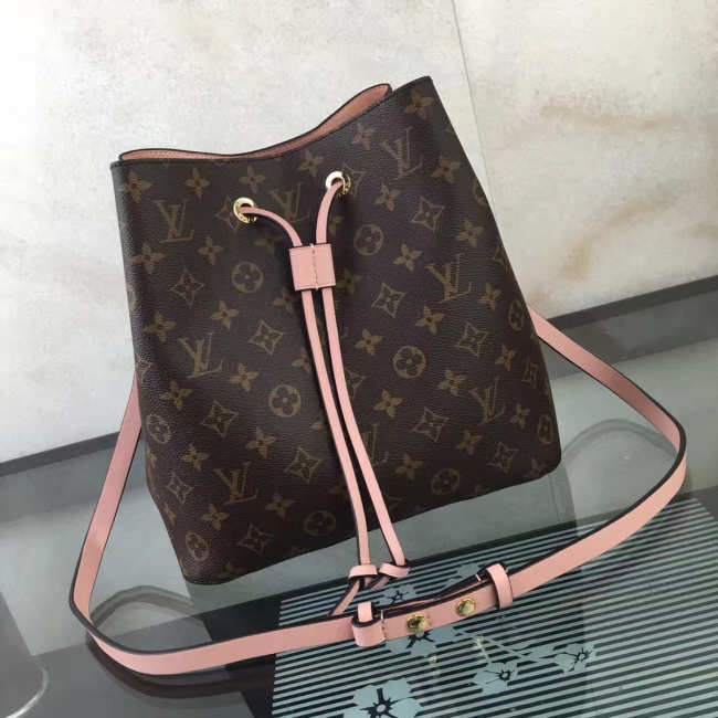 Louis Vuitton Neonoe Monogram Calfskin Bucket Bag Pink M44021 - 1