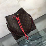 Louis Vuitton Neonoe Monogram Calfskin Bucket Bag Red M44021 - 2