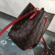 Louis Vuitton Neonoe Monogram Calfskin Bucket Bag Red M44021 - 5