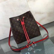 Louis Vuitton Neonoe Monogram Calfskin Bucket Bag Red M44021 - 6