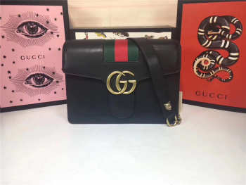 Gucci GG Marmont Leather Shoulder Bag 476468 black