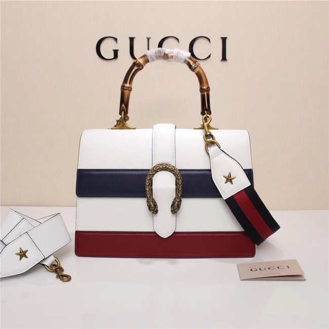 Gucci Dionysus Leather Top Handle Bag 421999 White - 1