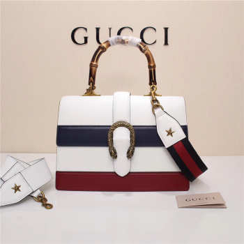 Gucci Dionysus Leather Top Handle Bag 421999 White