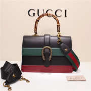 Gucci Dionysus Leather Top Handle Bag 421999 Black Red - 1