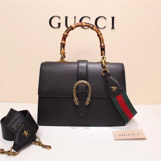 Gucci Dionysus Leather Top Handle Bag 421999 Black - 1