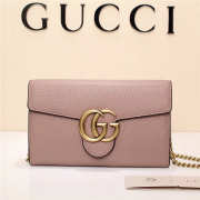 Gucci Marmont leather mini chain bag 401232 Pink - 1