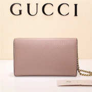 Gucci Marmont leather mini chain bag 401232 Pink - 6