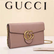 Gucci Marmont leather mini chain bag 401232 Pink - 5