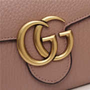 Gucci Marmont leather mini chain bag 401232 Pink - 3