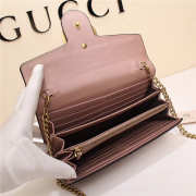 Gucci Marmont leather mini chain bag 401232 Pink - 2