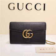 Gucci Marmont leather mini chain bag 401232 Black - 5