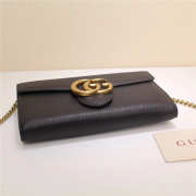 Gucci Marmont leather mini chain bag 401232 Black - 3