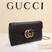 Gucci Marmont leather mini chain bag 401232 Black - 2