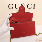 Gucci Marmont leather mini chain bag 401232 Red - 6