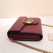 Gucci Marmont leather mini chain bag 401232 Wine Red - 3