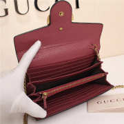 Gucci Marmont leather mini chain bag 401232 Wine Red - 2