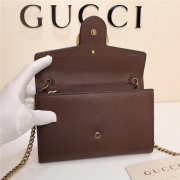 Gucci Marmont leather mini chain bag 401232 Brown - 6