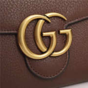 Gucci Marmont leather mini chain bag 401232 Brown - 5