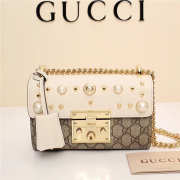 Gucci Padlock Bee Star small shoulder bag 432182 White - 1