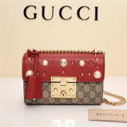 Gucci Padlock Bee Star small shoulder bag 432182 Red - 1