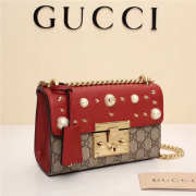 Gucci Padlock Bee Star small shoulder bag 432182 Red - 3