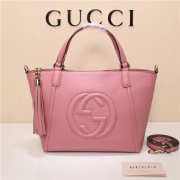 GUCCI 369176 Soho Tote Bag Women leather Shoulder Bag Pink - 1