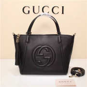 GUCCI 369176 Soho Tote Bag Women leather Shoulder Bag Black - 1