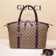 Gucci 341503 Nylon Large Convertible Tote Bag Purple - 1