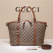 Gucci 341503 Nylon Large Convertible Tote Bag Brown - 6