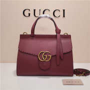 Gucci Marmont small top handle bag 421890 Wine Red - 2