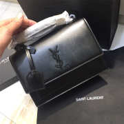 YSL Sunset Leather Crossbody Black Bag 22cm - 3