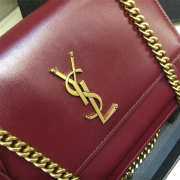 YSL Sunset Leather Crossbody Red Bag with Gold Hardware 22cm - 4