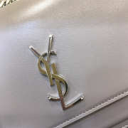 YSL Sunset Leather Crossbody Gray Bag 22cm - 4