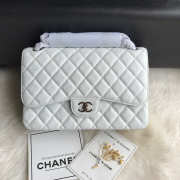 Chanel Caviar Flap Bag in white 30cm with Silver Hardware - 2