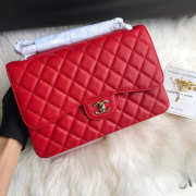 Chanel Caviar Flap Bag in Red 30cm with Silver Hardware - 2