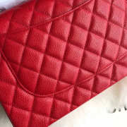 Chanel Caviar Flap Bag in Red 30cm with Silver Hardware - 3