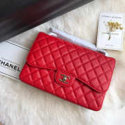 Chanel Caviar Flap Bag in Red 30cm with Silver Hardware - 5