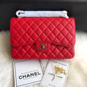 Chanel Caviar Flap Bag in Red 30cm with Silver Hardware - 6