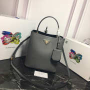 Prada Double Saffiano Bucket Bag 1BA212 Gray - 4