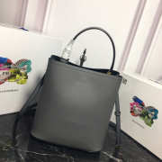 Prada Double Saffiano Bucket Bag 1BA212 Gray - 2