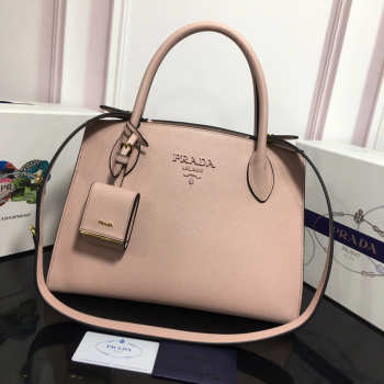 Prada Monochrome Saffiano Leather Handbag 1BA155 Pink