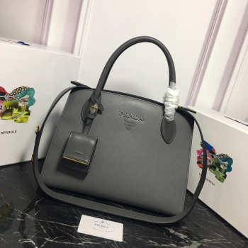 Prada Monochrome Saffiano Leather Handbag 1BA155 Gray