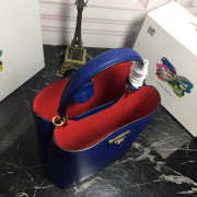 Prada Double Saffiano Bucket Bag 1BA212 Blue - 3